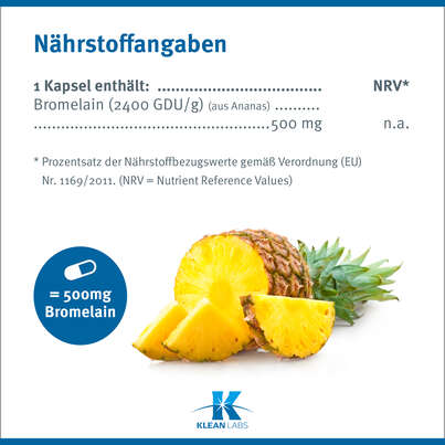 Bromelain Kapseln 500 mg Klean Labs, A-Nr.: 5598373 - 08