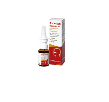 Sie sehen eine Packung ASPECTON NA-SPRAY HER, Produktbild: 01 ASPECTON NA-SPRAY HER, A-Nr.: 5452698 - 01