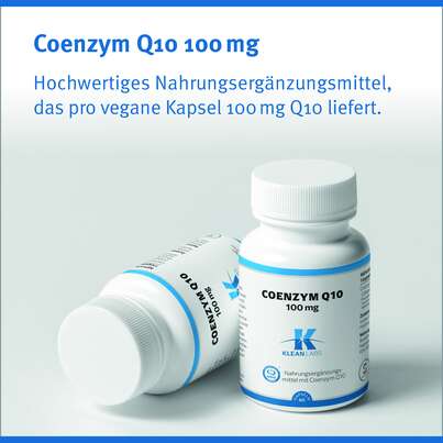 Sie sehen eine Packung Coenzym Q-10 100 mg Klean Labs Kapseln, Produktbild: 06 Coenzym Q-10 100 mg Klean Labs Kapseln, A-Nr.: 5755111 - 06