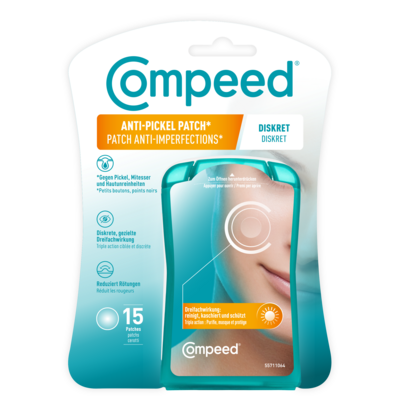 Sie sehen eine Packung COMPEED ANTI-PICKEL PAT DISK, Produktbild: 01 COMPEED ANTI-PICKEL PAT DISK, A-Nr.: 5744515 - 01