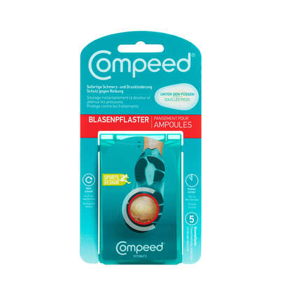 Sie sehen eine Packung COMPEED BLASENPFL FUESSE, Produktbild: 01 COMPEED BLASENPFL FUESSE, A-Nr.: 3428112 - 01