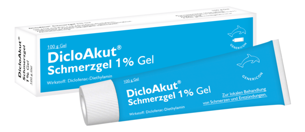 DicloAkut® Schmerzgel 1 % Gel lindert Schmerzen und Entzündungen, A-Nr.: 4974420 - 01