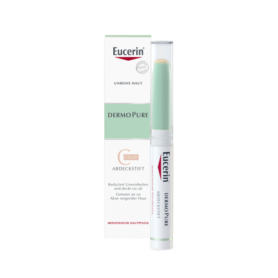 Sie sehen eine Packung Eucerin DermoPure Cover Abdeckstift, 2,5g, Produktbild: 01 Eucerin DermoPure Cover Abdeckstift, 2,5g, A-Nr.: 4766526 - 01