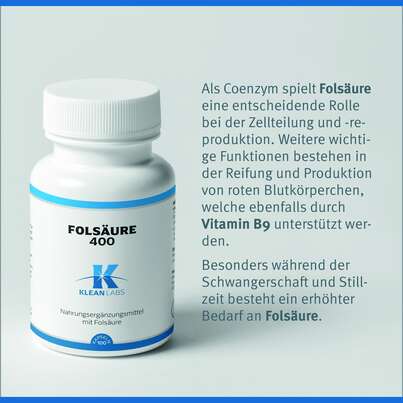 Folsäure 400 Klean Labs Kapseln, A-Nr.: 5598137 - 07