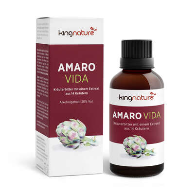 Sie sehen eine Packung KINGNATURE AMARO VIDA TROPFEN, Produktbild: 01 KINGNATURE AMARO VIDA TROPFEN, A-Nr.: 5884239 - 01