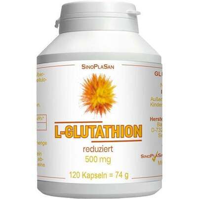 Sie sehen eine Packung L-Glutathion reduziert 500 mg MONO 120 Kapseln, Produktbild: 01 L-Glutathion reduziert 500 mg MONO 120 Kapseln, A-Nr.: 5583383 - 01
