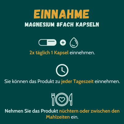 Sie sehen eine Packung Magnesium 8-fach Komplex 400 mg 180 Kapseln, Produktbild: 02 Magnesium 8-fach Komplex 400 mg 180 Kapseln, A-Nr.: 5374892 - 02