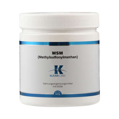 Sie sehen eine Packung MSM Pulver Klean Labs, Produktbild: 01 MSM Pulver Klean Labs, A-Nr.: 5747548 - 01
