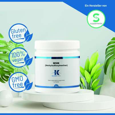 Sie sehen eine Packung MSM Pulver Klean Labs, Produktbild: 05 MSM Pulver Klean Labs, A-Nr.: 5747548 - 05