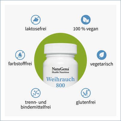 Sie sehen eine Packung NatuGena Weihrauch 800 Kapseln, Produktbild: 02 NatuGena Weihrauch 800 Kapseln, A-Nr.: 5815149 - 02