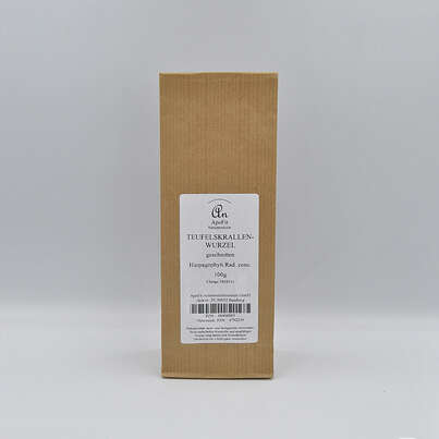 Sie sehen eine Packung Teufelskrallenwurzel geschnitten, Produktbild: 01 Teufelskrallenwurzel geschnitten, A-Nr.: 4792239 - 01
