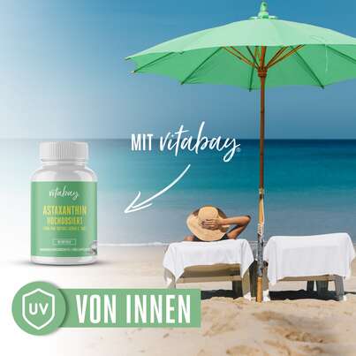 Sie sehen eine Packung Vitabay Astaxanthin 12 mg Kapseln, Produktbild: 03 Vitabay Astaxanthin 12 mg Kapseln, A-Nr.: 5878167 - 03
