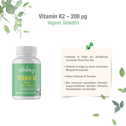 Vitabay Vitamin K2 200 μg Tabletten, A-Nr.: 5877765 - 04