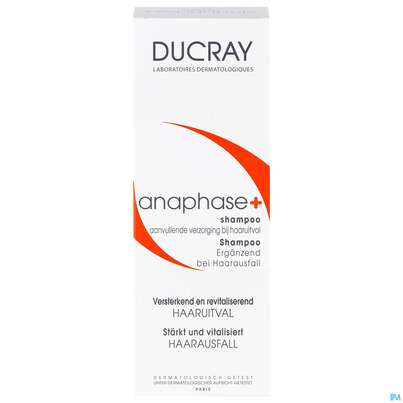 Sie sehen eine Packung Ducray Anaphase+ Ergänzungs-shampoo Gegen Haarausfall 200ml, Produktbild: 01 Ducray Anaphase+ Ergänzungs-shampoo Gegen Haarausfall 200ml, A-Nr.: 4541046 - 01