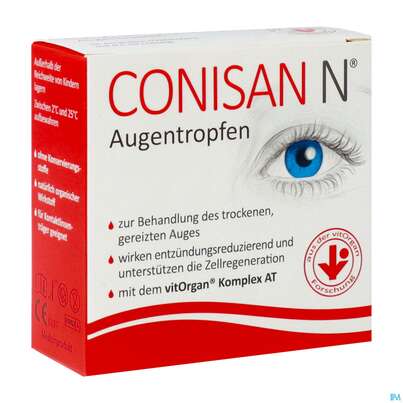 Sie sehen eine Packung Augentropfen Conisan N 20x0, 10ml, Produktbild: 02 Augentropfen Conisan N 20x0, 10ml, A-Nr.: 4533940 - 02