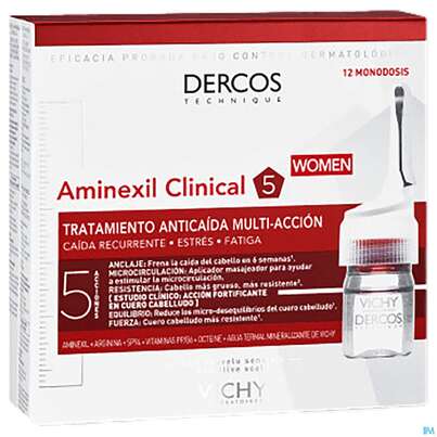 Sie sehen eine Packung Vichy Dercos Aminexil Clinical 5 Frau 126ml, Produktbild: 01 Vichy Dercos Aminexil Clinical 5 Frau 126ml, A-Nr.: 4559632 - 01