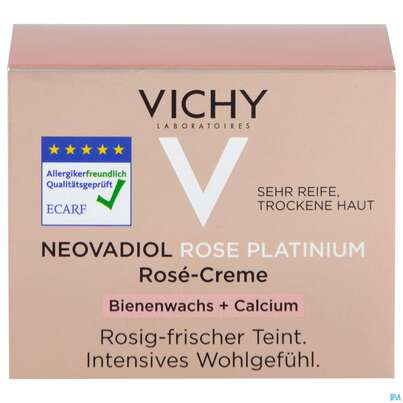Sie sehen eine Packung Vichy Neovadiol Rose Platinium 50ml, Produktbild: 01 Vichy Neovadiol Rose Platinium 50ml, A-Nr.: 4732214 - 01