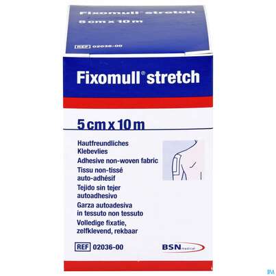 Sie sehen eine Packung Fixierbinden Fixomull/stretch/leukopl. Fixierverband 5cmx10m 7999200 1st, Produktbild: 01 Fixierbinden Fixomull/stretch/leukopl. Fixierverband 5cmx10m 7999200 1st, A-Nr.: 4746742 - 01