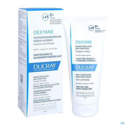 Sie sehen eine Packung Ducray Dexyane Balsam Gegen Juckreiz 200ml, Produktbild: 05 Ducray Dexyane Balsam Gegen Juckreiz 200ml, A-Nr.: 5630711 - 05