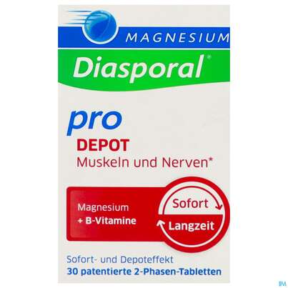 Sie sehen eine Packung Magnesium Diasporal/pro Depot +b-vitamin Muskel +nerven 30st, Produktbild: 01 Magnesium Diasporal/pro Depot +b-vitamin Muskel +nerven 30st, A-Nr.: 5722399 - 01