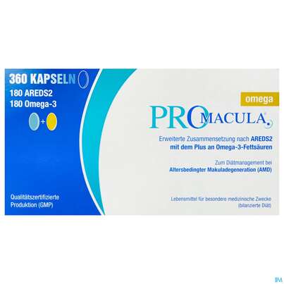 Sie sehen eine Packung Promacula Kapseln Omega 360st, Produktbild: 01 Promacula Kapseln Omega 360st, A-Nr.: 3170843 - 01