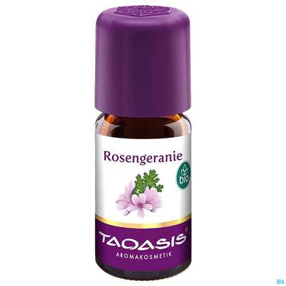 Sie sehen eine Packung Taoasis Rosengeranienöl Bio 5ml, Produktbild: 02 Taoasis Rosengeranienöl Bio 5ml, A-Nr.: 3165500 - 02