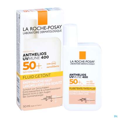 Sie sehen eine Packung Sonnenprodukte La Roche Posay Anthelios/ges/tt Invisfluid 50+ Tt Uv-mu 50ml, Produktbild: 04 Sonnenprodukte La Roche Posay Anthelios/ges/tt Invisfluid 50+ Tt Uv-mu 50ml, A-Nr.: 5572020 - 04