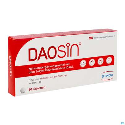 Sie sehen eine Packung Daosin Enzym Diaminooxidase Talb 10st, Produktbild: 02 Daosin Enzym Diaminooxidase Talb 10st, A-Nr.: 5389103 - 02