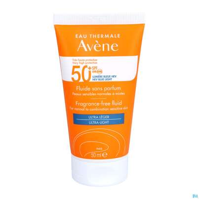 Sie sehen eine Packung Avène Sonnenfluid Spf 50+ Ohne Duftstoffe 50ml, Produktbild: 11 Avène Sonnenfluid Spf 50+ Ohne Duftstoffe 50ml, A-Nr.: 5597178 - 11