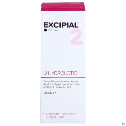 Sie sehen eine Packung Excipial U Hydrolotio 2% Urea 200ml, Produktbild: 01 Excipial U Hydrolotio 2% Urea 200ml, A-Nr.: 2691793 - 01