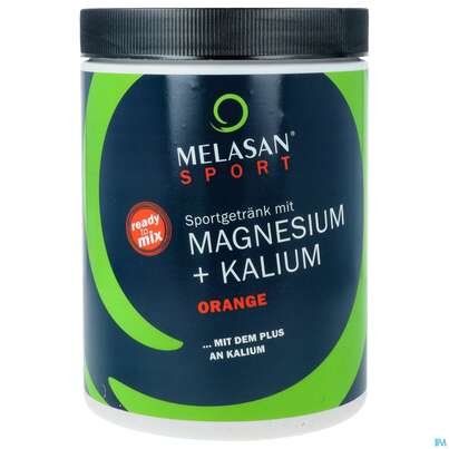 Sie sehen eine Packung Melasan/sport Sportgetraenk Magnesium Kalium Orange 610g, Produktbild: 01 Melasan/sport Sportgetraenk Magnesium Kalium Orange 610g, A-Nr.: 5304578 - 01