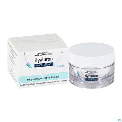 Sie sehen eine Packung Hyaluron Nachtpflege Riche Tg 50ml, Produktbild: 05 Hyaluron Nachtpflege Riche Tg 50ml, A-Nr.: 4914754 - 05