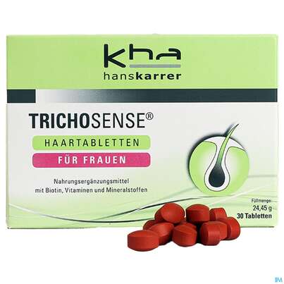 Sie sehen eine Packung Karrer Trichosense Haartabl Fuer Frauen 30st, Produktbild: 04 Karrer Trichosense Haartabl Fuer Frauen 30st, A-Nr.: 4891421 - 04