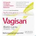 Sie sehen eine Packung Vagisan Kapseln Milchsaeure +biotin 30st, Produktbild: 01 Vagisan Kapseln Milchsaeure +biotin 30st, A-Nr.: 4404094 - 01