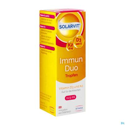 Sie sehen eine Packung D3 Tropfen Solarvit K2 Immun Duo Forte 11,5ml, Produktbild: 02 D3 Tropfen Solarvit K2 Immun Duo Forte 11,5ml, A-Nr.: 4759348 - 02