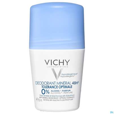 Sie sehen eine Packung Vichy Deo/roll-on Mineral 48h 50ml, Produktbild: 01 Vichy Deo/roll-on Mineral 48h 50ml, A-Nr.: 4759503 - 01