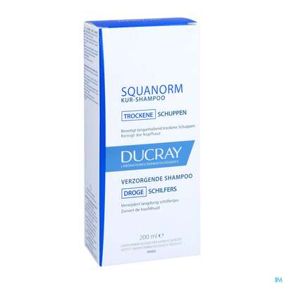 Sie sehen eine Packung Ducray Squanorm Antischuppen-shampoo Trockene Schuppen 200ml, Produktbild: 03 Ducray Squanorm Antischuppen-shampoo Trockene Schuppen 200ml, A-Nr.: 4286453 - 03