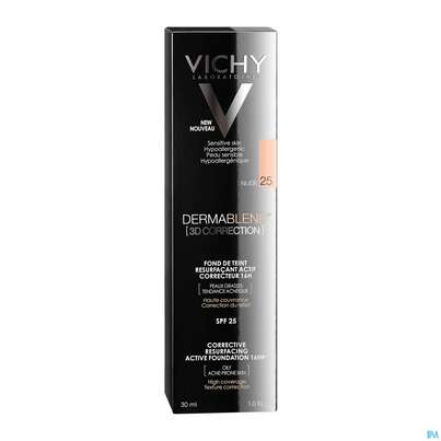 Sie sehen eine Packung Vichy Dermablend 3d Coverflow 25 Nude 30ml, Produktbild: 03 Vichy Dermablend 3d Coverflow 25 Nude 30ml, A-Nr.: 4127016 - 03