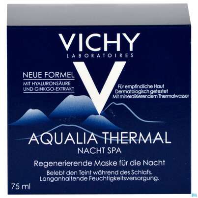 Sie sehen eine Packung Vichy Aqualia Thermal Feuchtigkeitspflege Nacht Spa 75ml, Produktbild: 01 Vichy Aqualia Thermal Feuchtigkeitspflege Nacht Spa 75ml, A-Nr.: 4103731 - 01