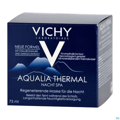 Sie sehen eine Packung Vichy Aqualia Thermal Feuchtigkeitspflege Nacht Spa 75ml, Produktbild: 02 Vichy Aqualia Thermal Feuchtigkeitspflege Nacht Spa 75ml, A-Nr.: 4103731 - 02