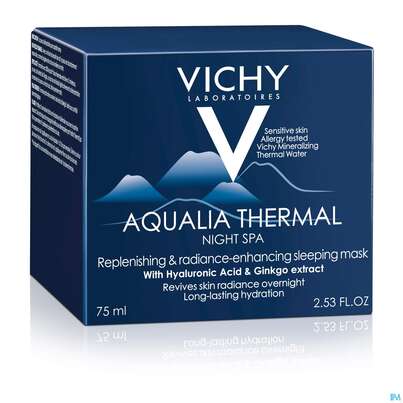 Sie sehen eine Packung Vichy Aqualia Thermal Feuchtigkeitspflege Nacht Spa 75ml, Produktbild: 03 Vichy Aqualia Thermal Feuchtigkeitspflege Nacht Spa 75ml, A-Nr.: 4103731 - 03