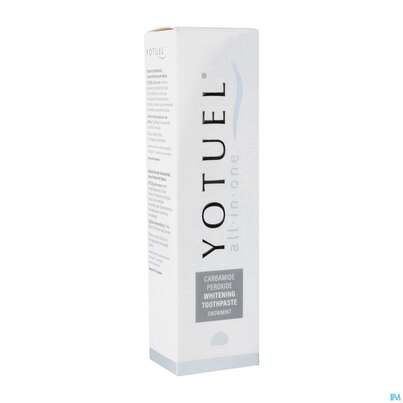 Sie sehen eine Packung Zahnpaste Yotuel All-in-one Carbamid Peroxid Snowmint 75ml, Produktbild: 02 Zahnpaste Yotuel All-in-one Carbamid Peroxid Snowmint 75ml, A-Nr.: 4119519 - 02