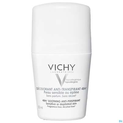 Sie sehen eine Packung Vichy Deo/roll-on Sensitive Anti-transpirant 48h 50ml, Produktbild: 01 Vichy Deo/roll-on Sensitive Anti-transpirant 48h 50ml, A-Nr.: 3724359 - 01