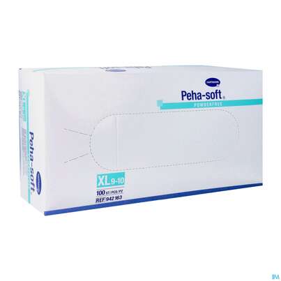 Sie sehen eine Packung Untersuchungshandschuhe Latex Unsteril Peha Soft Puderfrei Xl 100st, Produktbild: 02 Untersuchungshandschuhe Latex Unsteril Peha Soft Puderfrei Xl 100st, A-Nr.: 3662256 - 02