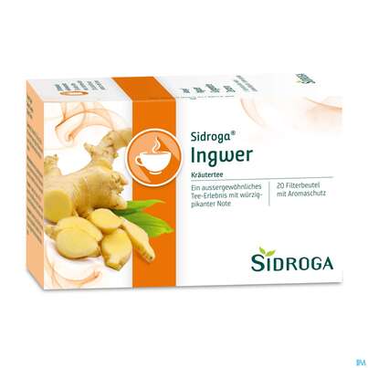 Sie sehen eine Packung Sidroga Tee Doppelkammerbeutel Ingwer 20st, Produktbild: 02 Sidroga Tee Doppelkammerbeutel Ingwer 20st, A-Nr.: 3620163 - 02
