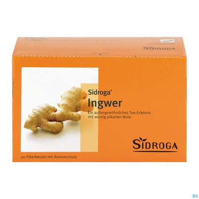 Sie sehen eine Packung Sidroga Tee Doppelkammerbeutel Ingwer 20st, Produktbild: 04 Sidroga Tee Doppelkammerbeutel Ingwer 20st, A-Nr.: 3620163 - 04