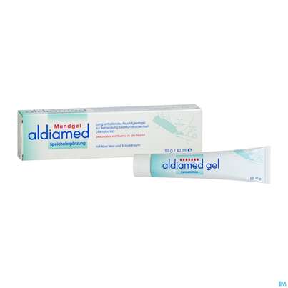 Sie sehen eine Packung Mundgel Aldiamed Zur Speichelergaenzung 50g, Produktbild: 04 Mundgel Aldiamed Zur Speichelergaenzung 50g, A-Nr.: 3888517 - 04