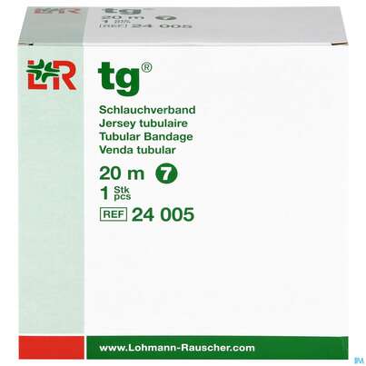 Sie sehen eine Packung Schlauchverband Tg Gr 7 7cm Arm Gr, Bein Kinderkopf 20m, Produktbild: 01 Schlauchverband Tg Gr 7 7cm Arm Gr, Bein Kinderkopf 20m, A-Nr.: 1243880 - 01