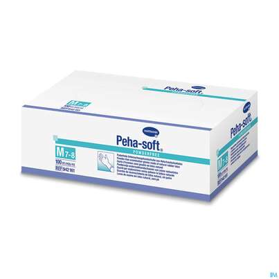 Sie sehen eine Packung Untersuchungshandschuhe Latex Unsteril Peha Soft Puderfrei M 100st, Produktbild: 02 Untersuchungshandschuhe Latex Unsteril Peha Soft Puderfrei M 100st, A-Nr.: 2010801 - 02