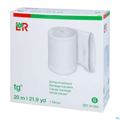 Sie sehen eine Packung Schlauchverband Tg Gr 6 6,5cm Arm,bein Mittel 20m, Produktbild: 02 Schlauchverband Tg Gr 6 6,5cm Arm,bein Mittel 20m, A-Nr.: 1243874 - 02